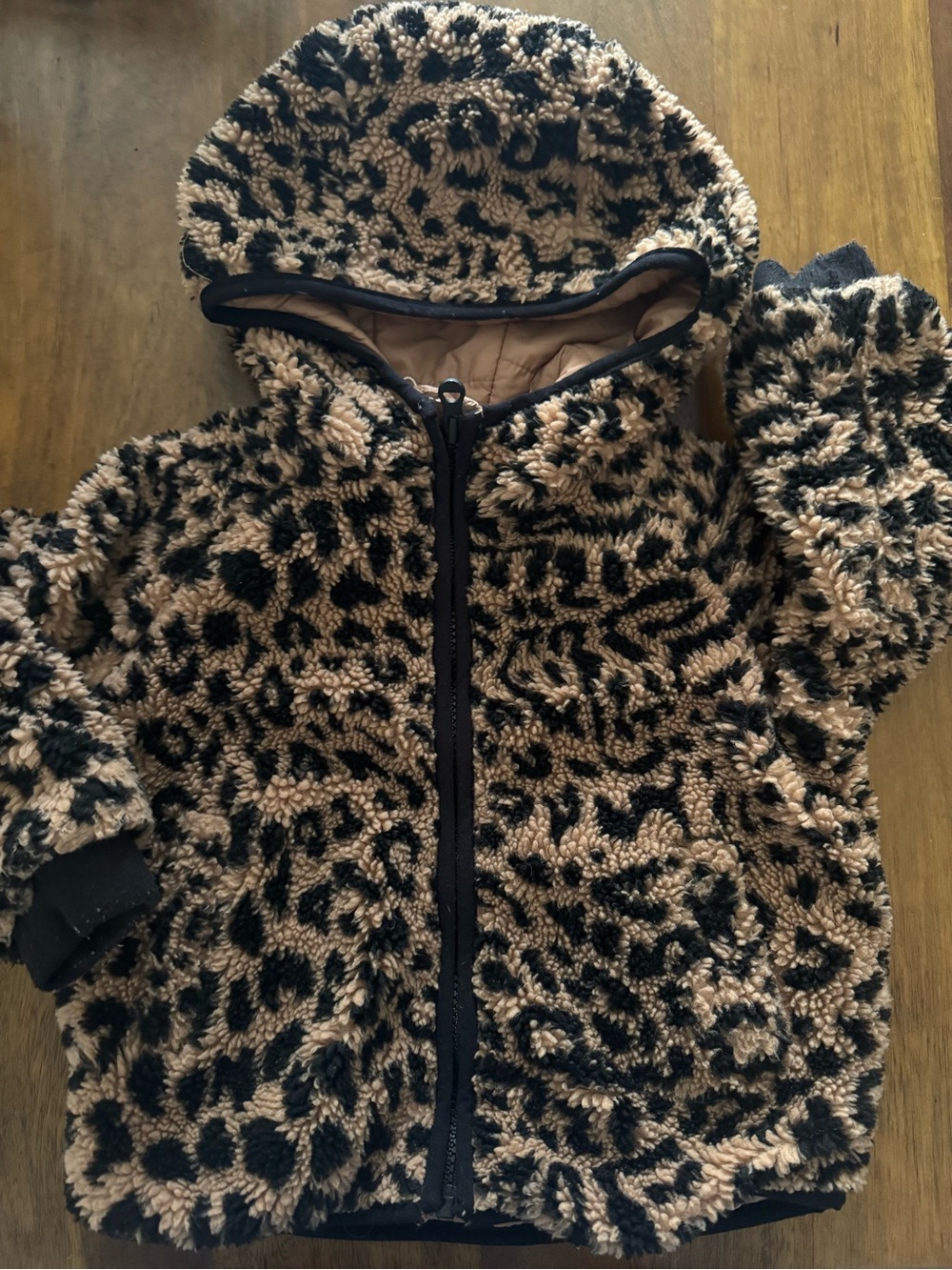 Zara 18-24M Leopard Print Sherpa Jacket
